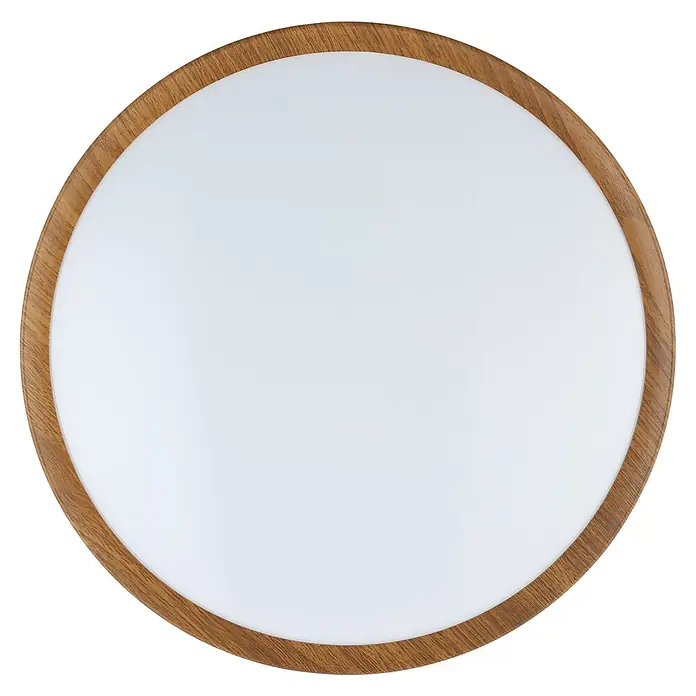 Eglo LED-Deckenleuchte rund MUSURITA - 19,5 W, Ø x H: 340 mm x 6 cm, Holz, Warmweiß - Runde Deckenleuchte mit Holzrahmen und weißem Diffusor, ideal für modernes Interieur. Sorgt für gleichmäßiges, angenehmes Licht.