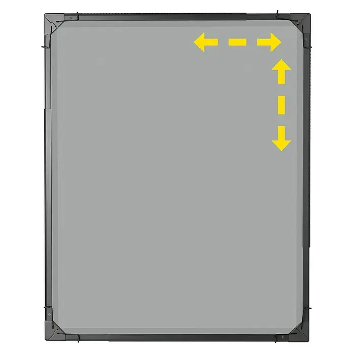 Easy Maxx Insektenschutzfenster - B x H: 115 x 135 cm, Montage Insektengitter: Klemmen, Farbe Rahmen: Anthrazit - Ansicht einer modernen, grauen Projektionswand mit schwarzem Rahmen, ideal für Präsentationen und Heimkino.