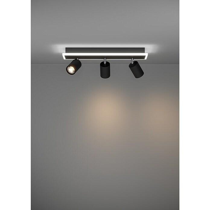 Eglo Regleta LED (20 W, L x An x Al: 46 x 10 x 14 cm, Negro, Blanco cálido) | BAUHAUS