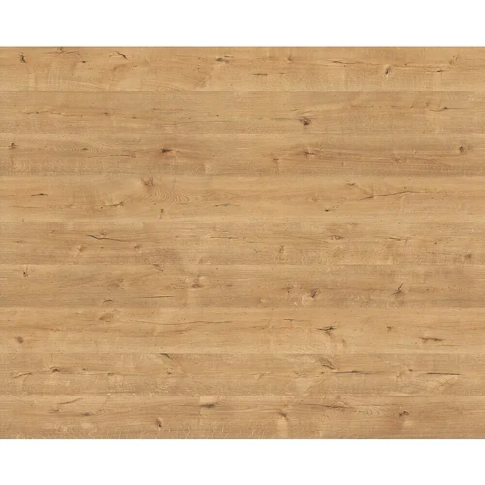 Egger Wandpaneel DecoWall - Loveland Eiche, 1.250 x 660 x 12 mm, 3 Stk. - Helle Holzoberfläche mit Naturholzmaserung, Ästen und feinen Rissen.