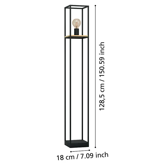 Eglo Libertad Stehleuchte LIBERTAD - 40 W, Höhe: 128,5 cm - Stehleuchte im modernen Design mit den Maßen 128,5 cm Höhe und 18 cm Breite. Der schlanke Rahmen umfasst ein warmes Lichtelement.
