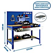 Simonrack Simonwork Banco de trabajo BT2 Box (L x An x Al: 61 x 121 x 144,5 cm, Azul)
