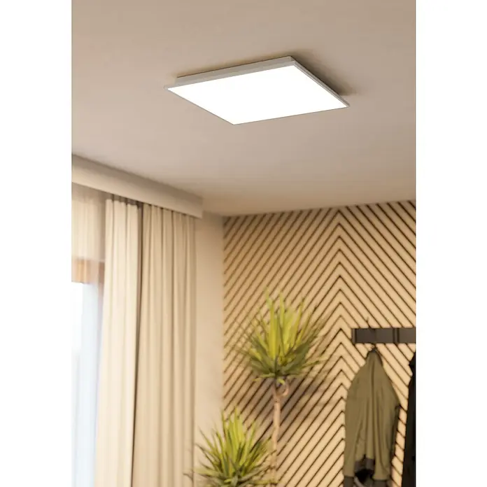 Eglo connect.z LED-Panel HERRORA-Z - 22 W, L x B x H: 45 x 45 x 4 cm, Weiß - Quadratische LED-Deckenleuchte mit schlichtem Design und guter Ausleuchtung für moderne Innenräume.