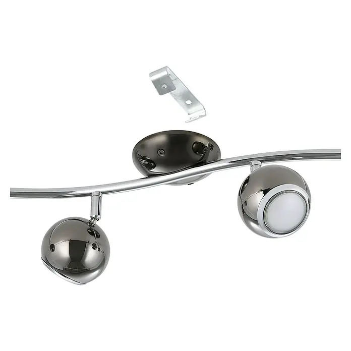 Eglo LED-Deckenstrahler BIMEDA - 12 W, Nickel-nero/Chrom, 4 Stk. - Eine moderne Deckenleuchte mit drei Strahlern in Chrom-Optik und einer geschwungenen Stange. Inklusive Befestigungsmaterial für die Deckenmontage.