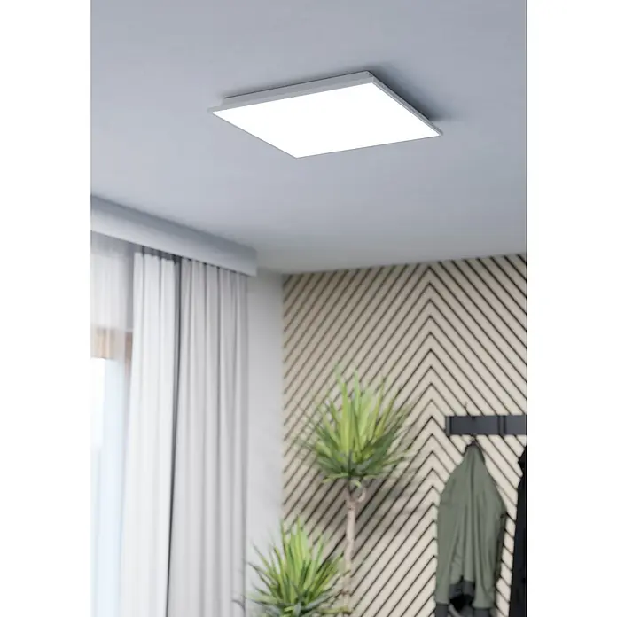 Eglo connect.z LED-Panel HERRORA-Z - 22 W, L x B x H: 45 x 45 x 4 cm, Weiß - Moderne quadratische Deckenleuchte mit hellem Licht und schlankem Design für eine stilvolle Beleuchtung in jedem Raum.
