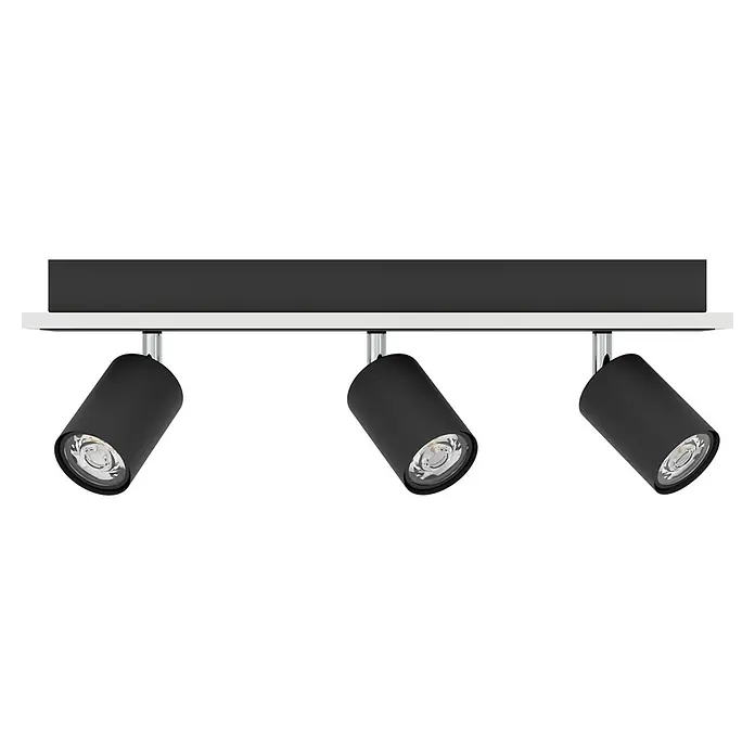 Eglo Regleta LED - 20 W, L x An x Al: 46 x 10 x 14 cm, Negro, Blanco cálido - Focos LED negros en un riel. Las lámparas son giratorias y proporcionan luz brillante. Ideal para iluminación de acento.