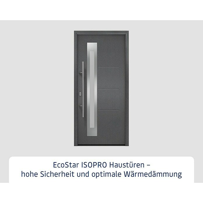 Hörmann EcoStar Haustür ISOPRO (110 x 210 cm, DIN Anschlag: Links, Anthrazit Metallic)