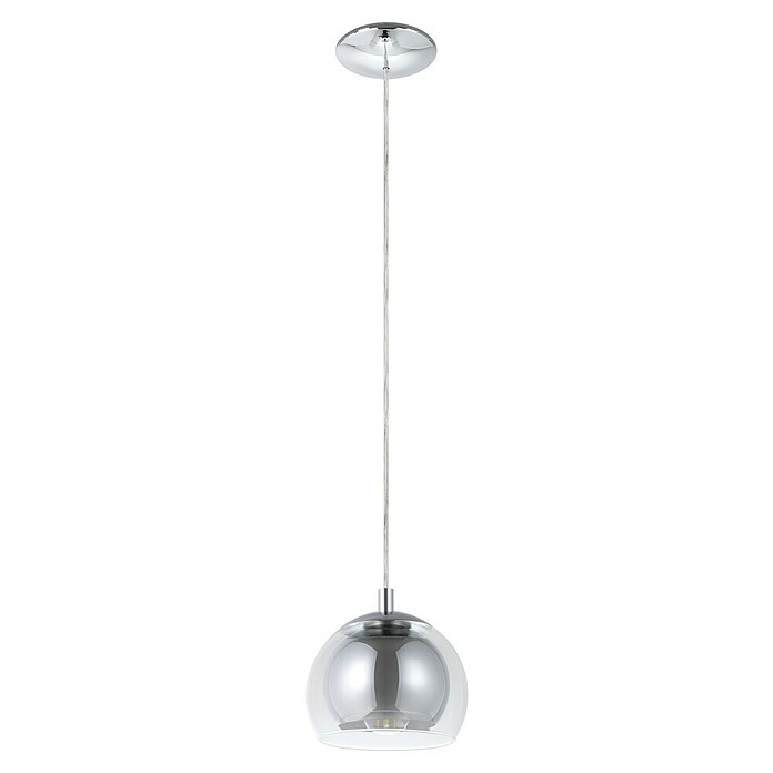 Eglo Lámpara colgante redonda (Cromado claro, Altura: 110 cm, Potencia máx.: 40 W, E27, 1 luz)