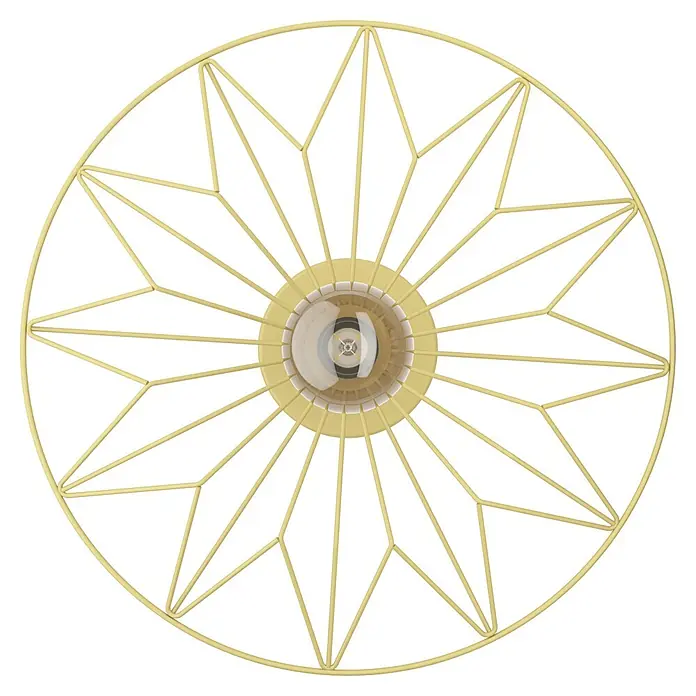 Eglo Wand- & Deckenleuchte CASTANUELO - 40 W, Gold, E27 - Nahaufnahme einer dekorativen goldenen Wandleuchte in einem sternförmigen Design mit einer zentralen Glühbirne, die ein warmes, einladendes Licht ausstrahlt.