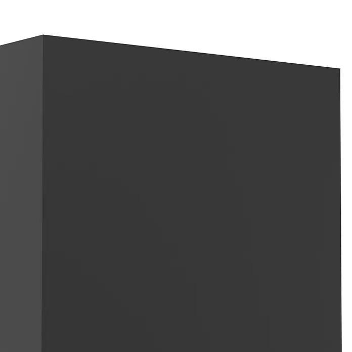 Eglo LED-Wandleuchte Valmontone - 1,5 W, L x B x H: 10 x 10 x 10 cm, Schwarz, Warmweiß - Dunkelgrauer rechteckiger Block mit zwei sichtbaren Seiten.
