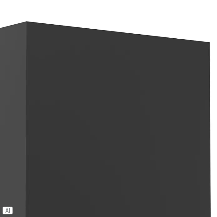 Eglo LED-Wandleuchte Valmontone - 1,5 W, L x B x H: 10 x 10 x 10 cm, Schwarz, Warmweiß - Dunkelgrauer rechteckiger Block mit zwei sichtbaren Seiten.