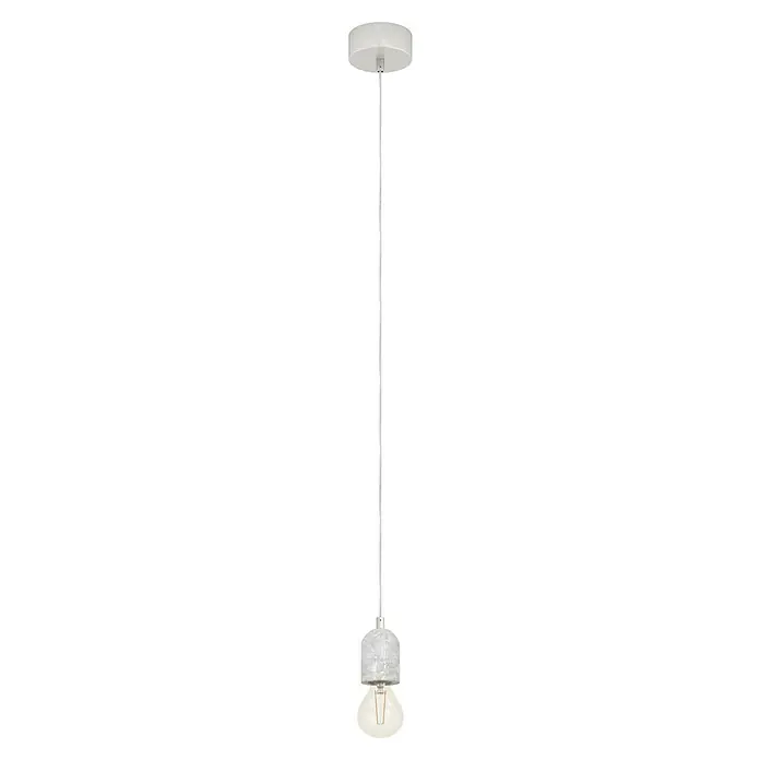 Eglo Pendelleuchte Silvares - Höhe: 110 cm, Anzahl Leuchtmittel: 1 Stk. - Moderne Pendelleuchte mit schlanker, vertikaler Struktur und einer einzelnen, warm leuchtenden Glühbirne für eine stilvolle Beleuchtung.