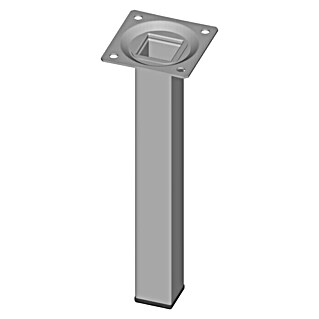 Element System Möbelfuß (2,5 x 2,5 x 20 cm, Traglast: 30 kg, Stahl, Weiß/Aluminium)
