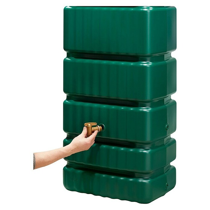 4rain Wandtank Slim (Gesamt Fassungsvermögen: 1 400 l, Grün, Kunststoff)