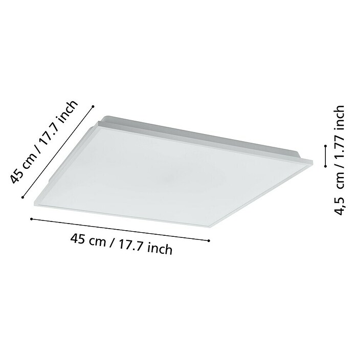Eglo connect.z LED-Panel HERRORA-Z (22 W, L x B x H: 45 x 45 x 4 cm, Weiß) | BAUHAUS
