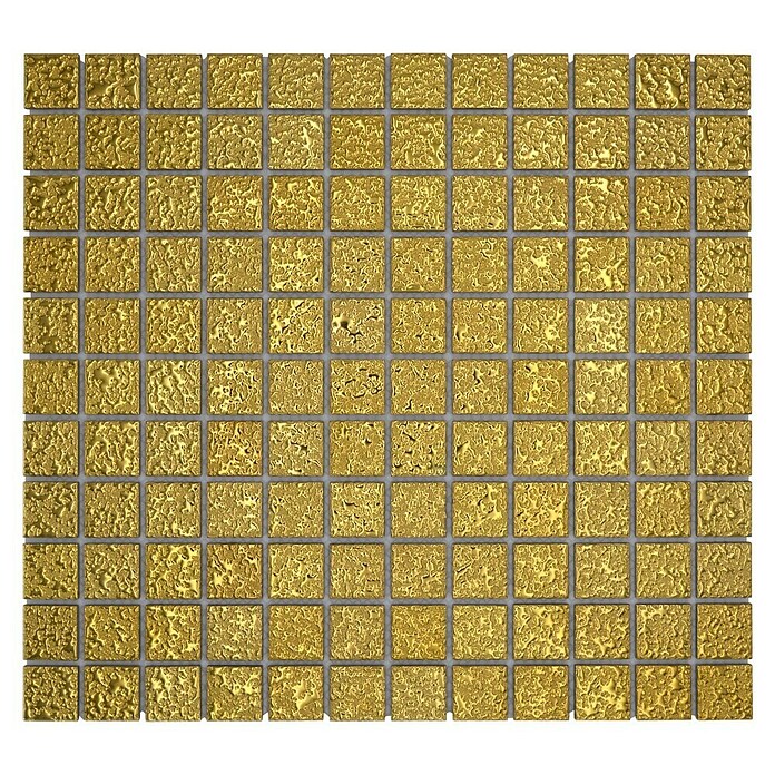 Mozaik pločica Quadrat Uni GO 282  (33 x 30,2 cm, Zlatne boje, Sjaj) | BAUHAUS
