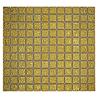 Mozaik pločica Quadrat Uni GO 282 (33 x 30,2 cm, Zlatne boje, Sjaj)