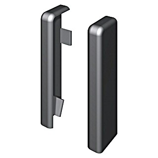 Egger Endkappe Cubical (Silber, 2 Stk., Passend für: Egger Kubische Sockelleisten 14 x 58 mm)