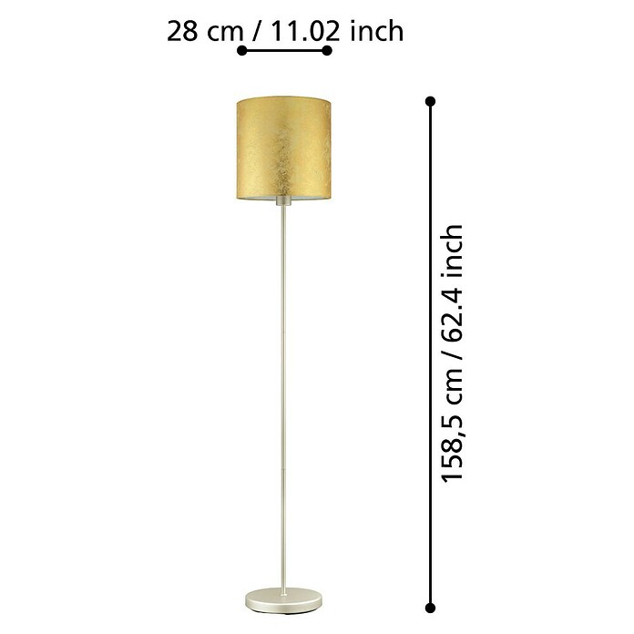 Eglo Viserbella Stehleuchte (60 W, Gold, Höhe: 158,5 cm)