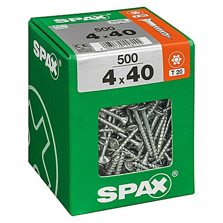 Spax T-Star plus Universalschraube T-Star plus (Ø x L: 4 x 40 mm, WIROX Oberfläche, T-Star plus, 500 Stk.)