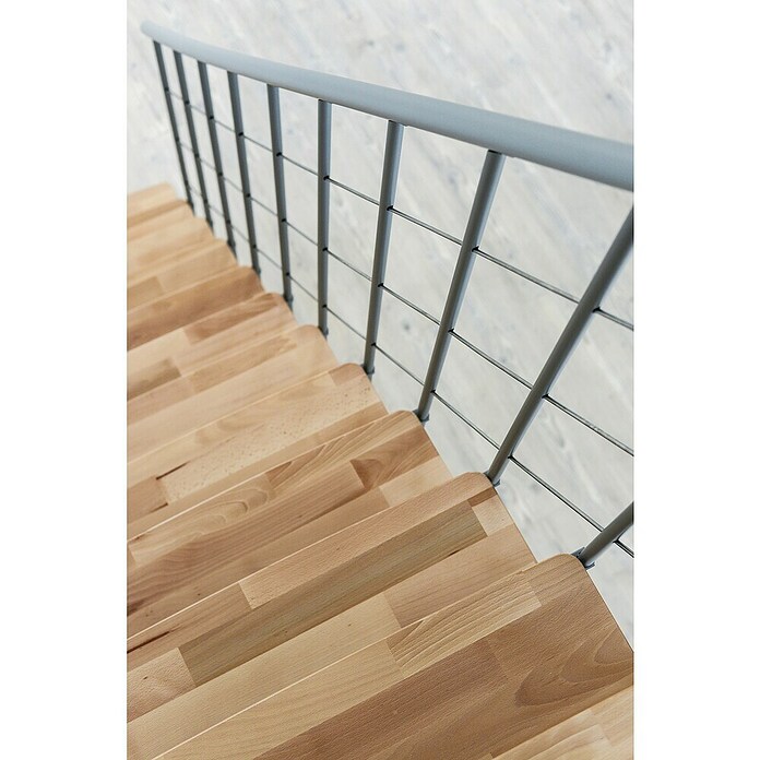 Minka Mittelholmtreppe Comfort (Breite: 80 cm, Silber, Farbe Stufen: Buche Natur, Geschosshöhe: Max. 312 cm)
