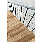 Minka Mittelholmtreppe Comfort (Breite: 80 cm, Silber, Farbe Stufen: Buche Natur, Geschosshöhe: Max. 312 cm)