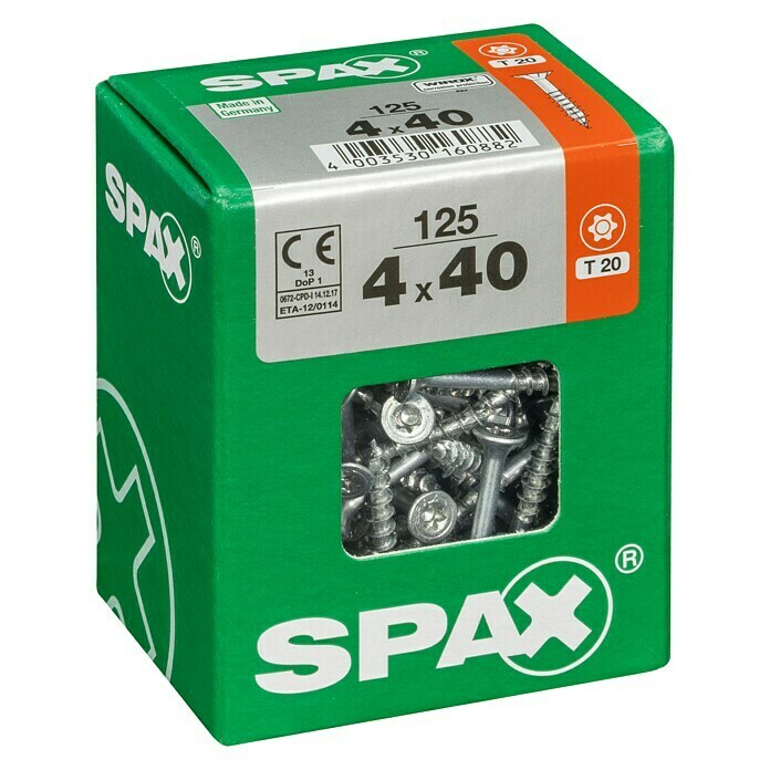 Spax Universalschraube T-Star plus (Ø x L: 4 x 40 mm, WIROX Oberfläche, T-Star plus, 125 Stk.)