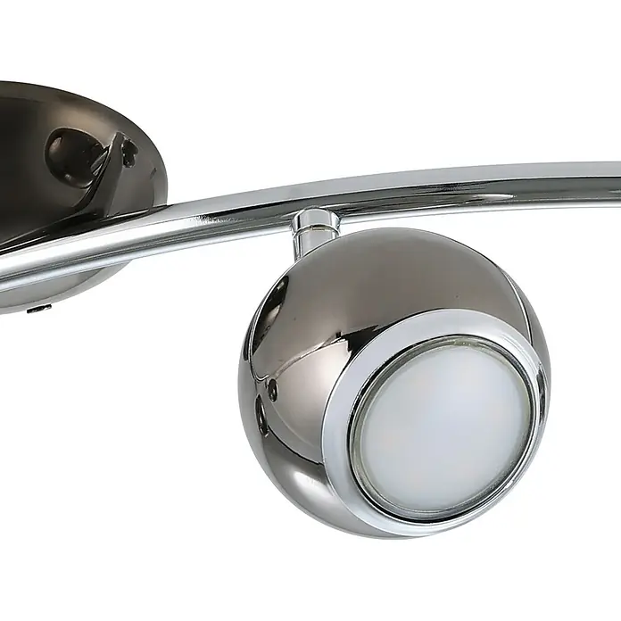 Eglo LED-Deckenstrahler BIMEDA - 12 W, Nickel-nero/Chrom, 4 Stk. - Nahaufnahme einer modernen, verchromten Strahlerlampe mit LED-Licht.
