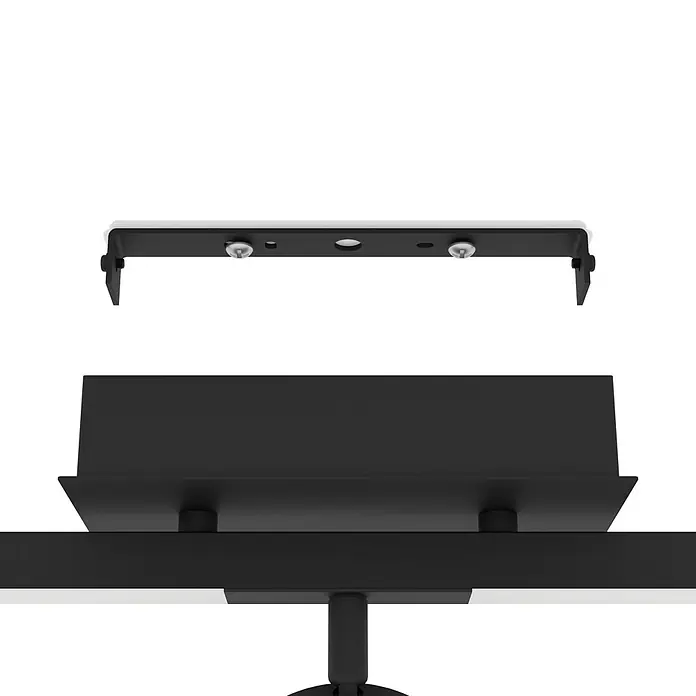 Eglo Cardillio 2 LED-Deckenstrahler - 16,2 W, L x B x H: 38,5 x 8,5 x 17,5 cm, Schwarz, Warmweiß, 5 Stk. - Detailaufnahme einer modernen schwarzen Deckenleuchte mit Metallelementen und klarer Linienführung.