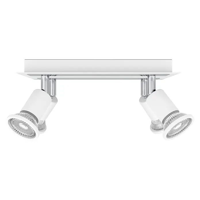 Eglo Sarria Wandstrahler SARRIA - 18 W, Weiß/Chrom, GU10, 4 Stk. - Deckenleuchte mit zwei Strahlern in Weiß, ideal für zielgerichtete Beleuchtung und modernes Design.