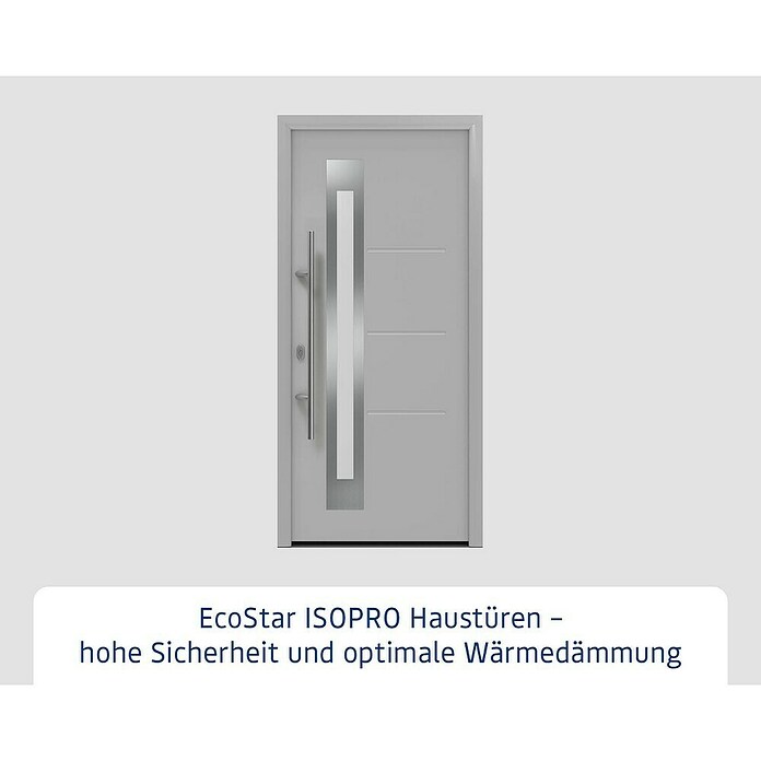 Hörmann EcoStar Haustür ISOPRO IP 780S (110 x 210 cm, DIN Anschlag: Links, Weißaluminium) | BAUHAUS