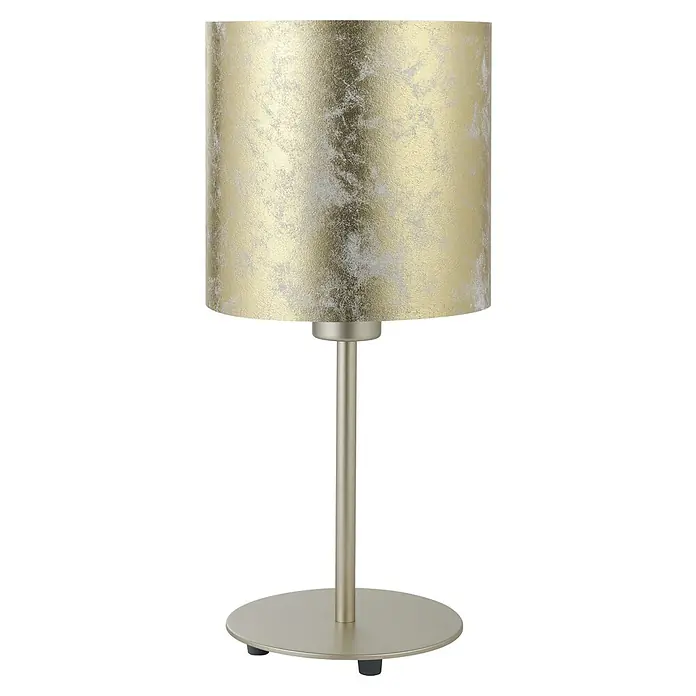 Eglo Viserbella Tischleuchte - 60 W, Champagner, E27 - Die elegante Tischleuchte besticht durch ihren goldfarbenen Schirm und den schlichten, modernen Lampenfuß in passendem Farbton.
