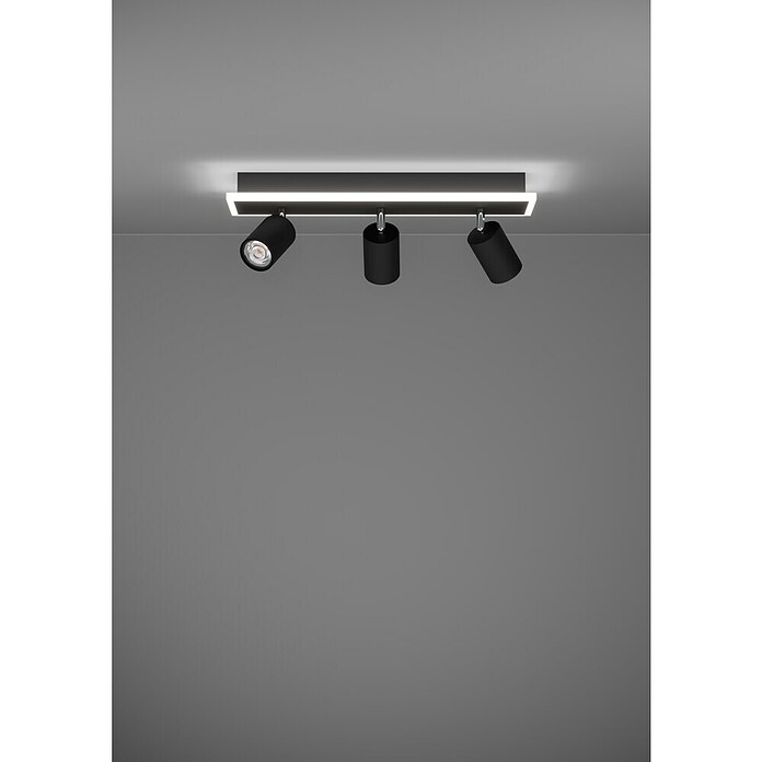 Eglo Regleta LED (20 W, L x An x Al: 46 x 10 x 14 cm, Negro, Blanco cálido) | BAUHAUS