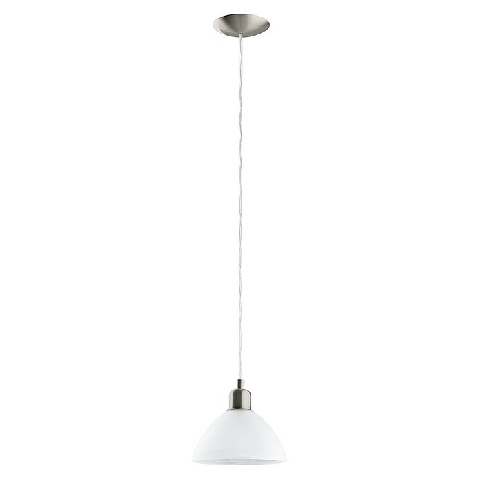 Eglo Pendelleuchte rund Brenda (1-flammig, Durchmesser: 19,5 cm, Max. Leistung: 60 W, Weiß satiniert)