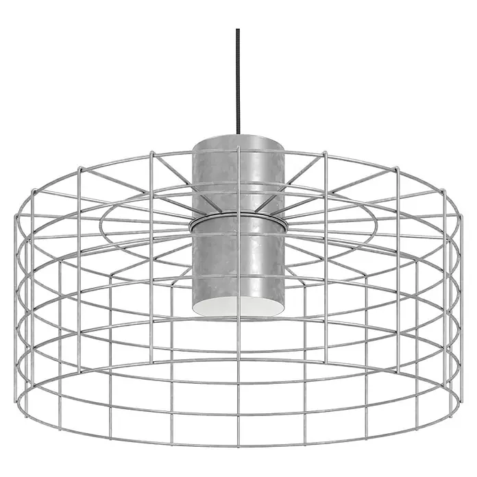 Eglo Pendelleuchte rund MILLIGAN - 40 W, Ø x H: 480 mm x 110 cm, Weiß-verzinkt, E27 - Metallischer runder Lampenschirm mit einem zylindrischen Aufhängungssystem. Einzigartige Beleuchtung für modernes Interieur.