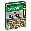 Spax Tornillo universal (2,5 x 12 mm, Rosca completa, 100 uds.)
