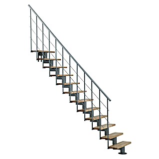 Minka Mittelholmtreppe Comfort Top (Breite: 80 cm, Grau, Farbe Stufen: Buche Natur, Geschosshöhe: 312 cm)