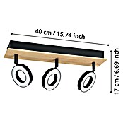 Eglo LED-Einbauleuchte Rielves (4,2 W, L x B x H: 40 x 7 x 17,5 cm, Schwarz, Holz, Warmweiß) | BAUHAUS