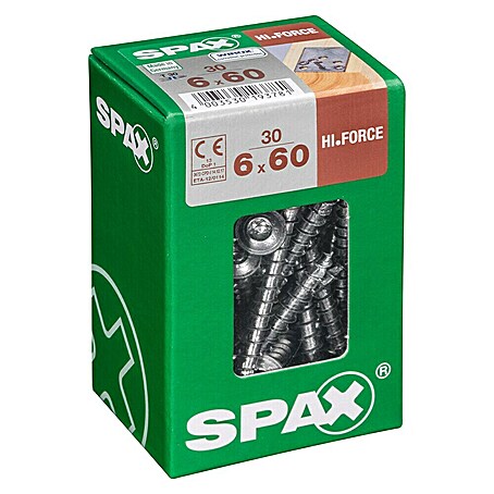 Spax HI FORCE Tellerkopfschraube HI.FORCE (Ø x L: 6 x 60 mm, WIROX Oberfläche, T-Star plus, 30 Stk.)