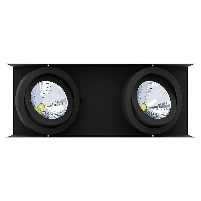 Eglo LED-Deckenstrahler Vidago - L x B x H: 31 x 13 x 11 cm, Schwarz, Weiß, 2 Stk. - Doppelte Deckenleuchte mit verstellbaren, runden Spots in modernem Schwarz-Silber Design für stilvolle Akzentbeleuchtung im Raum.