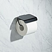 Tatay Onyx Portarrollos papel higiénico (Con tapa, Negro, Mate)