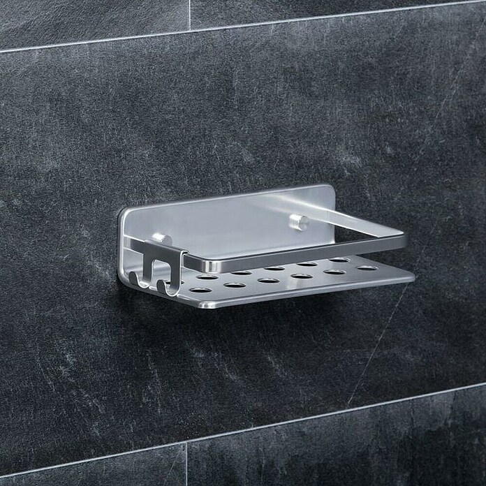 Tatay Moon Cesta de baño 2 alturas (L x An x Al: 10 x 30 x 12 cm, Plateado) | BAUHAUS