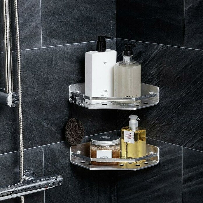 Tatay Moon Cesta de baño angular (L x An x Al: 20 x 20 x 5,5 cm, 2 ud., Plateado) | BAUHAUS