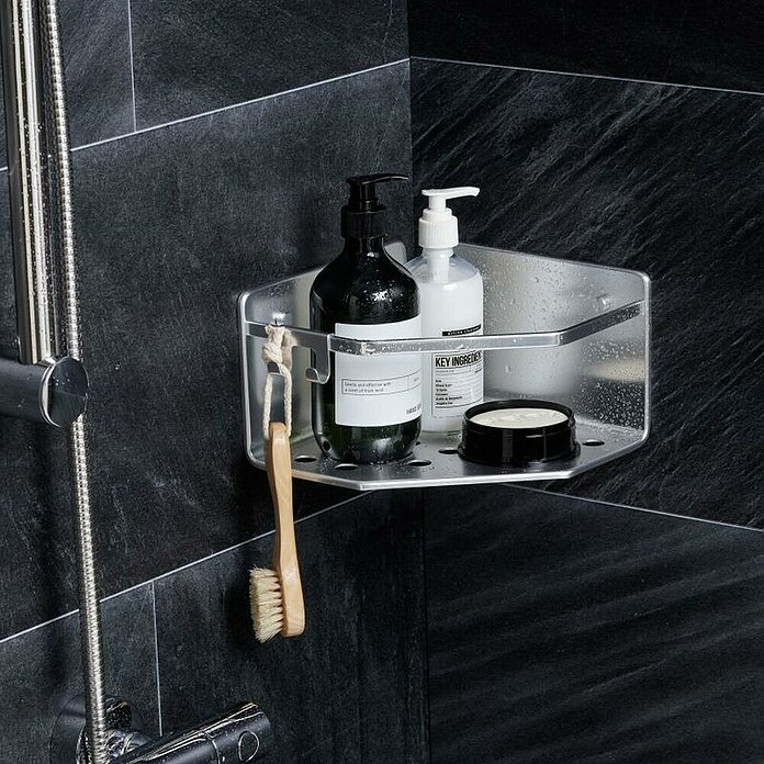 Tatay Moon Cesta de baño angular (L x An x Al: 20 x 20 x 12 cm, 1 ud., Plateado) | BAUHAUS