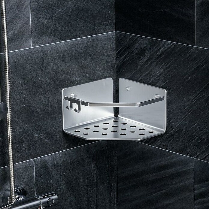 Tatay Moon Cesta de baño angular (L x An x Al: 20 x 20 x 12 cm, 1 ud., Plateado) | BAUHAUS