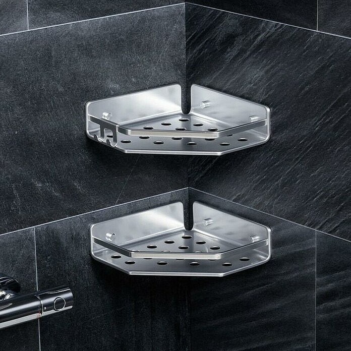Tatay Moon Cesta de baño angular (L x An x Al: 20 x 20 x 5,5 cm, 2 ud., Plateado) | BAUHAUS