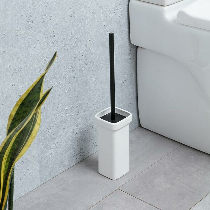 Tatay Nero Escobillero de suelo (Acero inoxidable, Negro/Blanco) | BAUHAUS