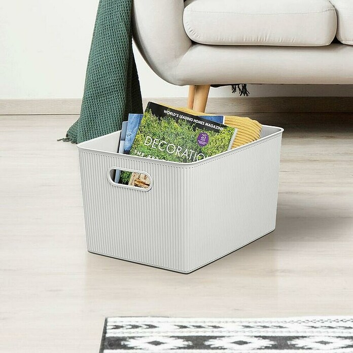 Tatay Baobab Cesta para la ropa XL (L x An x Al: 29,4 x 38,5 x 23 cm, Plástico, Blanco)