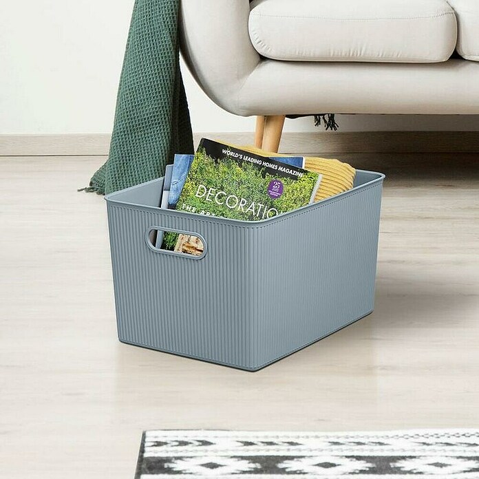 Tatay Baobab Cesta para la ropa XL (L x An x Al: 29,4 x 38,5 x 23 cm, Plástico, Azul)