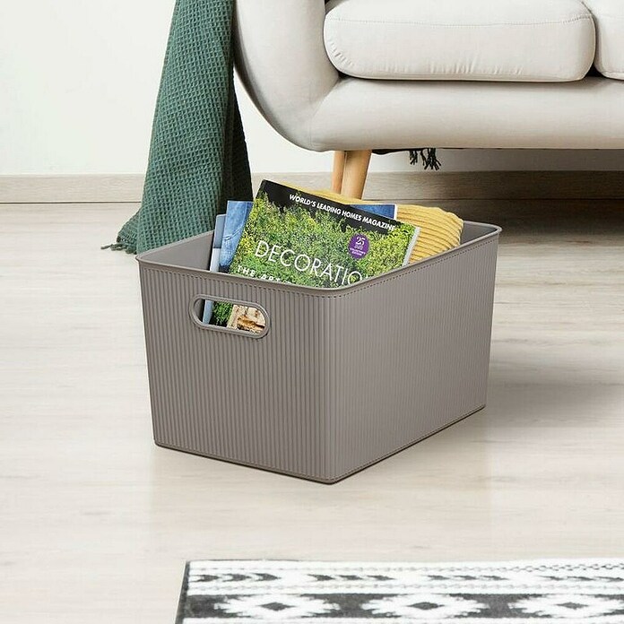 Tatay Baobab Cesta para la ropa (29,4 x 38,5 x 23 cm, Plástico, Taupe) | BAUHAUS